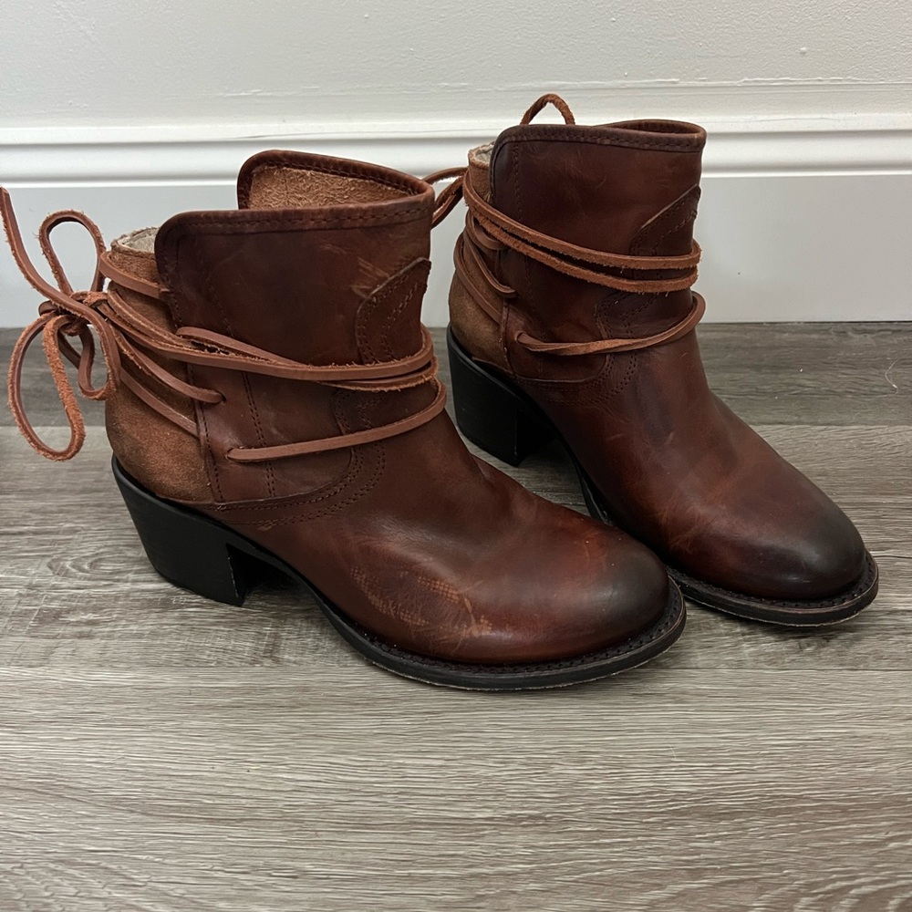 Freebird Dark Brown Ankle Booties